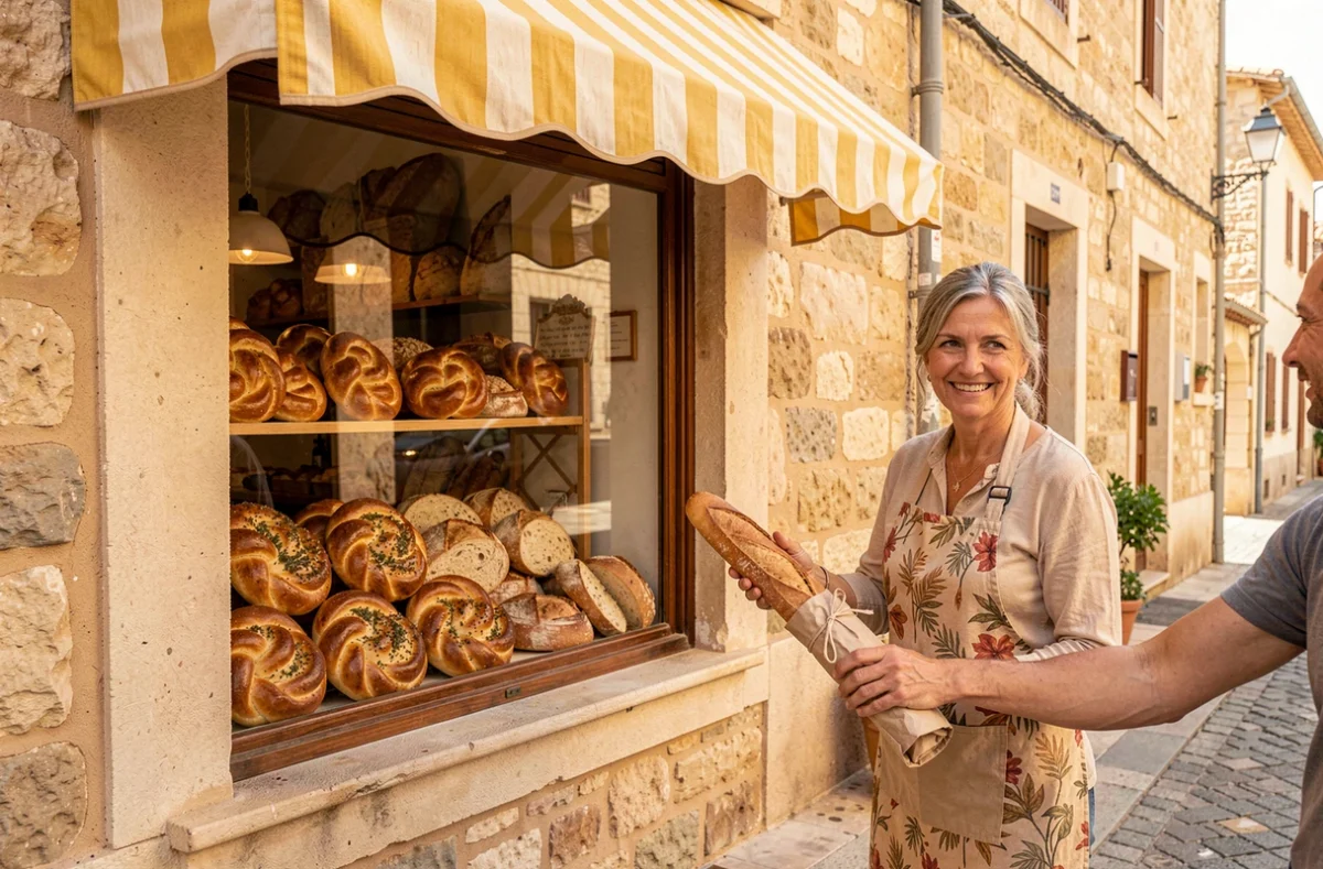 Fougasses et pains tressés provençaux en vitrine de la Boulangerie Saveurs et Tradition à Salon-de-Provence