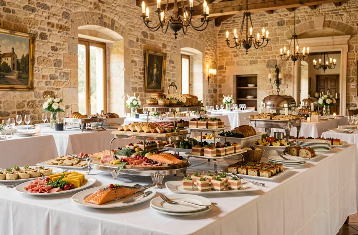 Grand buffet de réception dressé par Carré Gourmand dans les Bouches-du-Rhône
