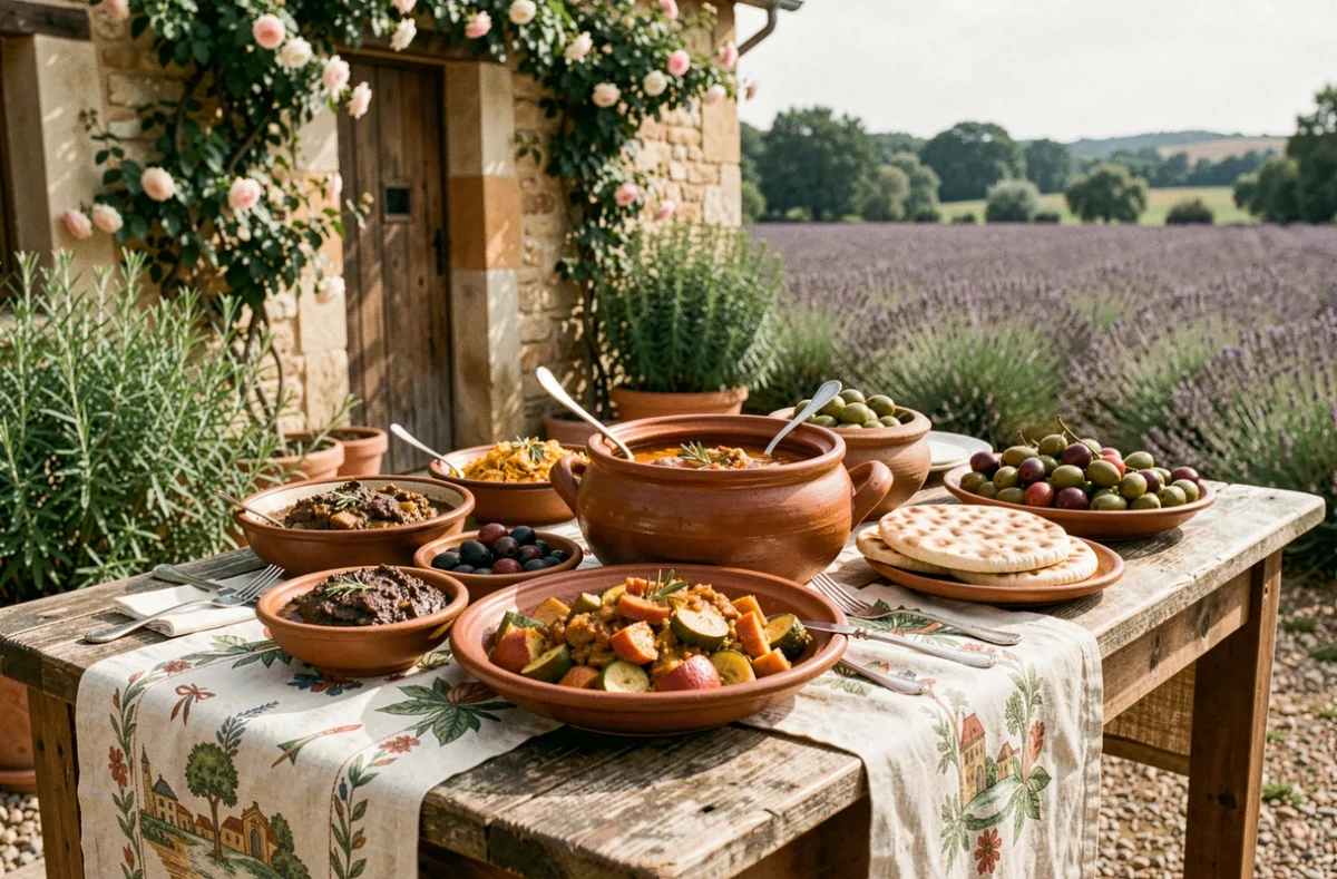 Spécialités de cuisine provençale typiques préparées par Marius Traiteur