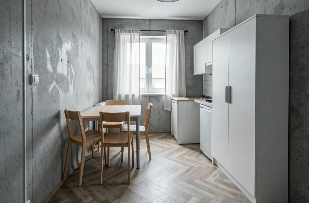 Studio meublé avec mobilier modulable So Cooc adapté à une location budget