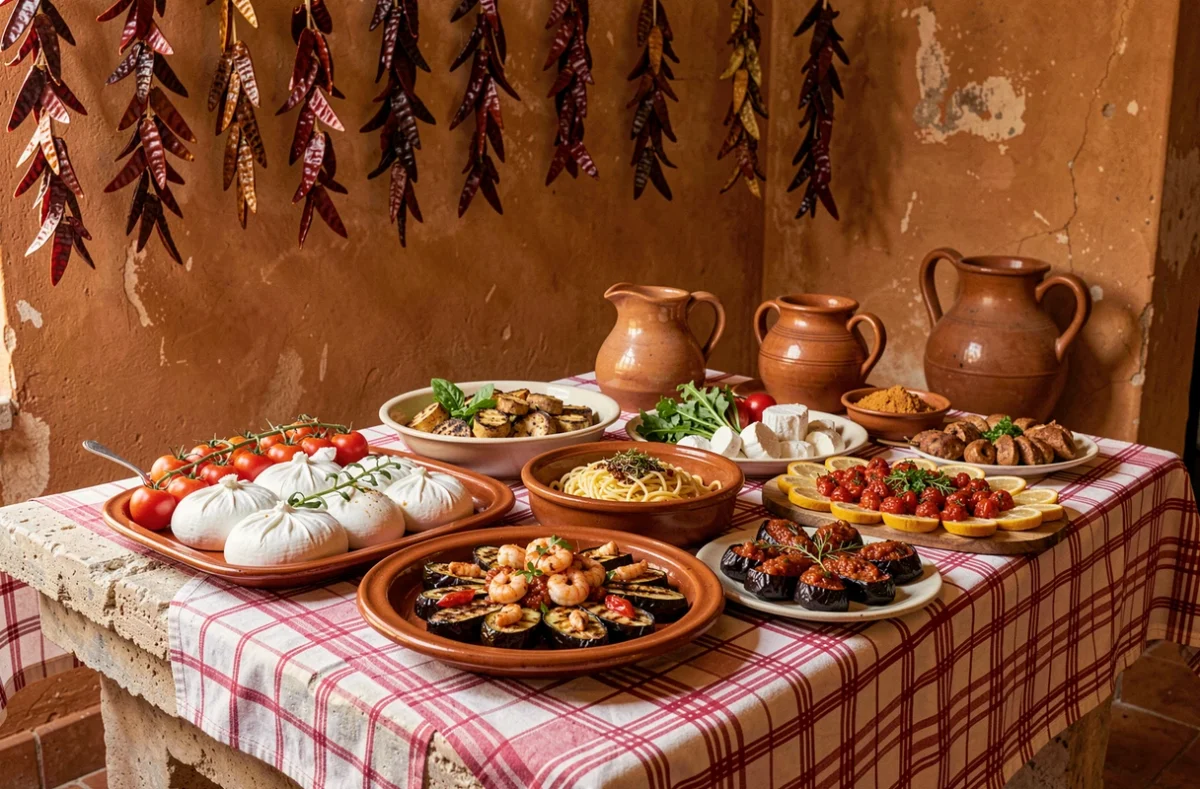 Buffet méditerranéen et italien authentique préparé par Traiteur Calabria Le Domus